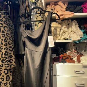 BHLDN black satin Dylan Charmeuse maxi dress, size 0.